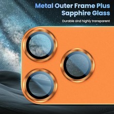Mabeyn [sapphire Full Camera Guard] Uyumlu Safir Kamera Lens Koruyucu  Kılıf Dostu Metal 9h Temperli Cam Kamera Kapağı (Kozmik Turuncu, 17 Pro Max)