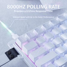Mabeyn Attack Shark X68 He 60% Gaming Klavye – Manyetik Switch, 8000Hz Trigger, 0.01MM Hassasiyet, Ayarlanabilir Tetik, Rgb Aydınlatma, Tap, Kablolu, Pc/mac Uyumlu (Contour)