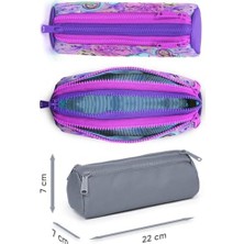 Mabeyn Pembe Mor Fashion Üç Bölmeli Kalem Çantası - Kız Çocuk
