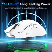 Mabeyn Attack Shark R1 59G Superlıght Fare, Pixart PAW3311 Oyun Sensörü, Bt/2.4g Kablosuz/kablolu Oyun Faresi, 18000'E Kadar 6 Ayarlanabilir Dpı, 65 Saat Pil (Beyaz)