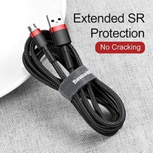 Mabeyn Cafule Serisi, 2.4 A Usb-A & Micro-Usb Şarj & Data Aktarım Kablosu, 1 Metre, Kırmızı