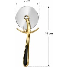Mabeyn Paslanmaz Çelik Pizza Kesici Ergonomik Saplı Pizza Dilimleyici Bıçak 18 cm