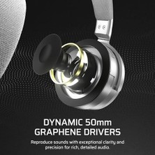 Mabeyn Virtuoso Max Kablosuz Oyun Kulaklığı - Dolby Atmos, Sonarworks Soundıd, 2.4ghz Kablosuz, Bluetooth, Gürültü Engelleme, Çok Yönlü Mikrofon, 50 mm Grafen Sürücüler, Pc, Ps5 - Gümüş