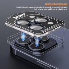 Mabeyn Labs 15 Pro Max / 15 Pro Uyumlu Titanyum Kamera Lens Koruyucu (Mavi Titanyum)