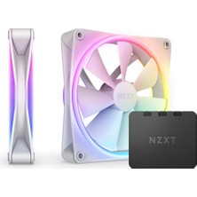 Mabeyn Nzxt F140 Rgb Ikili Paket – 2 x 140 mm Çift Taraflı Rgb Fan, Rgb Denetleyicili – 20 Ayrı Ayrı Adreslenebilir LED – Dengeli Hava Akışı ve Statik Baskı – Beyaz