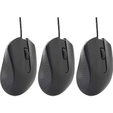 Mabeyn Kablolu Mouse Siyah 2 Tuşlu Ekonomik Mouse Bilgisayar Faresi Ofis ve Ev Kullanımına Uygun USB Uçlu Notebook Pc ve Bilgisayar Için Uygun 2.5 x 12.5 x 16.5 cm Mouse1 (3 Adet)