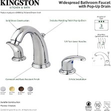 Mabeyn GKB982LL 20,6 cm Perakende Pop-Up, Cilalı Pirinç, 12,7 cm Ağızlı Geniş Lavabo Bataryası