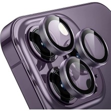 Mabeyn Bzontech 14 Pro Max ile Uyumlu Lens Kamera Koruyucu Mercek Mor