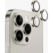 Mabeyn Bzontech 15 Pro / 15 Pro Max ile Uyumlu Mercek Lens Kamera Koruyucu Natural Titanium