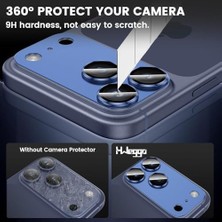 Mabeyn Kamera Lens Koruyucu Için 17 Pro Max 6.9 Inç Tam Kapsamlı 9h Temperli Cam Mat Metal Plaka, 1 Paket (Lacivert, 17 Pro Max)