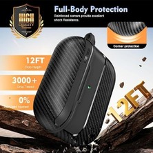 Mabeyn Airpods Pro 3. Nesil Uyumlu Karbon Fiber Hybrid Polymer Technology Premium Kulaklık Kılıfı (Siyah)