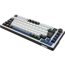 Mabeyn Rgb Bluetooth, 2.4g USB Kablosuz Gasket Gaming Mekanik Klavye Hot Swap Tft Ekran