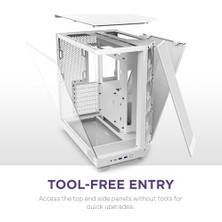 Mabeyn Nzxt H6 Orta Kule Atx Pc Kasası, Kompakt Çift Odacıklı Tasarım, Panoramik Temperli Cam, Yüksek Hava Akışı, 3x 120MM Fan Dahil, Kablo Yönetimi, Beyaz