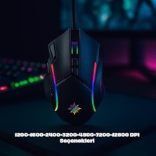 Mabeyn Inca IMG-351T Empousa Rgb LED 12800 Dpi Gaming Mouse,12 Adet Programlanabilir Tuş,1000Hz, 8 Milyon Tuş Ömrü, Xlarge Boyut, Çıkarılabilir Ağırlık
