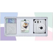 Mabeyn Mini 12 Beyaz Fotoğraf Makinesi 10'lu Film ve Mandal Bundle Box