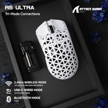 Mabeyn Attack Shark R5 Ultra Karbon Fiber Hyperspeed Kablosuz Gaming Mouse – 39G Süper Hafif, PAW3950MAX Sensör, 42000 Dpı, 8000Hz Kablosuz Polling, Bt/2.4g/kablolu Usb-C, Windows/mac Uyumlu –