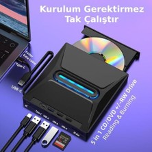 Mabeyn USB 3.0 Harici External CD DVD Okuyucu Yazıcı LED USB Hub Tf Sd Kart Okuyucu Çoğaltıcı