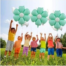 Mabeyn Papatya Folyo Balon 77X66 cm Makaron Su Yeşili Parti Kutlama Seti