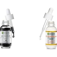 Mabeyn Aha+Bha Cilt Kusurları Karşıtı Siyah Serum%4  30ML + C Vitamini Parlak Süper Aydınlatıcı Serum (30 Ml)