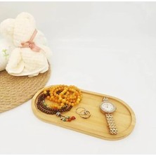Mabeyn Oval Doğal Bambu Sunum Tabağı - 23X12 cm Yuvarlak Hatlı Düz Servis Tepsisi - Sushi, Tatlı ve Kahve Sunumluk