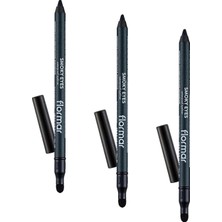 Mabeyn Smoky Eyes Mat Bitişli & Suya Dayanıklı Sünger Başlıklı Göz Kalemi (3 Paketi)