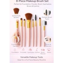 Mabeyn 8 Adet Makyaj Fırça Seti Profesyonel Fondöten Pudra Allık Far Kaş Eyeliner Fırçası Yumuşak Kıllı Günlük ve Profesyonel Kullanım Için Komple Makeup Brush Set