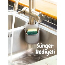 EUROLUXE Pratik Silikon Askılı Süngerlik – Evye Üstü Bulaşık Düzenleyici - Musluğa Takılabilir Organizer
