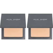 Mabeyn Kompakt Pudra - 12 Saate Kadar Kalıcılık - Soğuk Cilt Alt Tonu - Compact Powder 02 (2 Paketi)