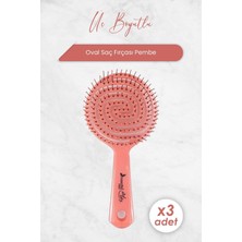 Mabeyn Üç Boyutlu Oval Saç Fırçası Pembe x 3 Adet