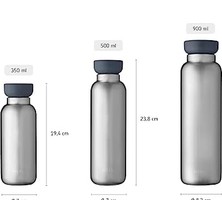 Mabeyn - Elipse Termos Şişe, Çift Duvarlı Termos Su Şişesi, Yolculuk Için Termos Şişe, 12 Saat Sıcak ve 24 Saat Soğuk - Paslanmaz Çelik - 900 ml - Doğal Fırçalanmış