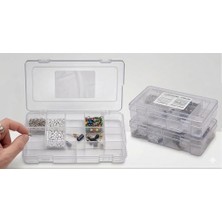Mabeyn 2'li Şeffaf Düzenleyici Seti - Her Biri 12 Bölmeli ve Sıkı Kapaklı (Small - Kristal Şeffaf) - Toz Geçirmez Organizer