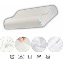 Mabeyn Çift Taraflı Visko Boyun Destek Yastığı, Visco Boyun Yastığı, Büyük Boy Çift Taraflı Yastık, Ortopedik Yastık, 60X40X14-12 cm