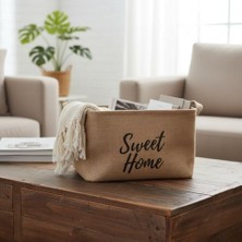Mabeyn " " Dikdörtgen Jüt Düzenleyici Sepet (24X17X14 Cm) – Krem Renk Katlanabilir Kumaş Kulplu Organizer | Ev, Mutfak, Banyo, Çocuk Odası ve Ofis Için Çok Amaçlı Saklama Kutusu