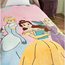 Mabeyn Taç Princesses Fun And Çizgi Film Karakteri Pamuk-Polyester Karışım Battaniye, Pembe, Mavi, Mor, Sarı, Tek Kişilik