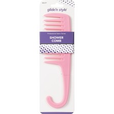 Mabeyn Glide’n Style Pembe Duş Tarağı – Islak & Kuru Saç Açıcı, Geniş Dişli, Askılı Tarak