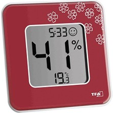Berry Store Tfa Style Kırmızı Çiçekli Termometre Nem Ölçer
