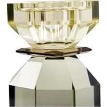 Mabeyn Kristal Mum Tutucu, Gri//açık Sarı 11X6X6 cm