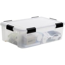 Mabeyn Ohyama Hava Geçirmez Plastik Saklama Kutuları, Kapaklı, 30 L, 6'lı Set, Şeffaf, Hermetik Su Geçirmez Kilit, Sağlam Yaylı Kilitler, Istiflenebilir, Toz Koruması, Bpa Içermez, At-Ls