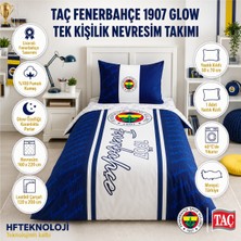 Taç Pamuk Glow Tek Kişilik Nevresim Takımı Lacivert-Beyaz (Logo) 160*220