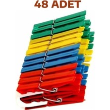 Mabeyn 48 Adet Mandal Klasik Çamaşır Mandalı Plastik