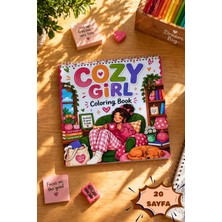 Birikiyedi Cozy Girl Coloring Book/boyama Kitabı/ Yetişkinler ve Çocuklar İÇIN/21X21 Cm/20 Sayfa