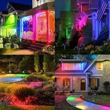 Mabeyn 7 Renk Rgb 18 LED Spot Güneş Enerjili Bahçe Aydınlatması, Fotoselli, Aplik, 18W, Su Geçirmez Dış Mekan Solar Lamba, Duvar ve Zemin Montajı (Kırmızı, Yeşil, Mavi,, Mor, Beyaz, Turkuaz)