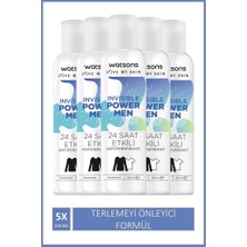 Mabeyn Watsons Invisible Power Men 24 Saat Etkili Deodorant 150 ml X5 Adet