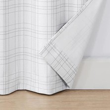 Mabeyn Sun Zero Crestwood Dokuma Ekose Termal Toplam Karartma Arka Sekmeli Perde Paneli, 101,6 cm x 160 Cm, Beyaz