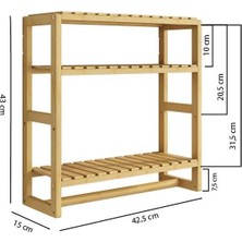 Mabeyn Bambu Mini 8 Form Organizer Mutfak ve Banyo Düzenleyici Askılı Duvar Rafı Havluluk DB-0028