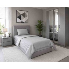 Seralay Home Lastikli Çarşaflı Tek Kişilik Nevresim Takımı Acık Gri