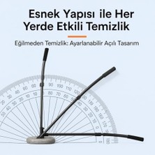 Berry Store 110CM Uzayabilen Teleskopik Saplı Kuru Islak Araç Temizleme Mopu, Iz ve Çizik Bırakmaz Fırça
