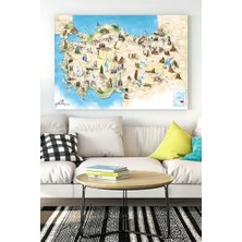 Mabeyn (PSTER18289) Türkiye Haritası Eğitim Kanvas Tablo 3 50 x 70