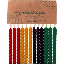 Mabeyn (12 Adet) Renkli Mum Doğal Petek Pasta Parti Mumu Doğum Günü Nişan Kına Gecesi Beeswax Candle