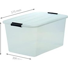 Mabeyn Ohyama Kapaklı Plastik Saklama Kutuları, 45L, 6'lı Set, Şeffaf